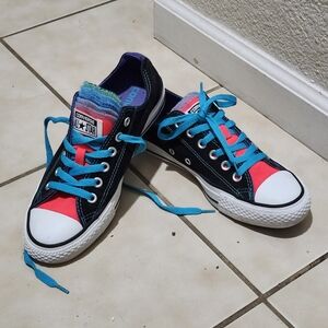 Converse Sneakers with Blue Laces